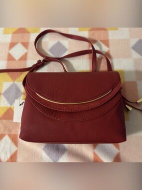 Women's Red Crossbody Bag with Gold Trim - NWT Lauren Conrad